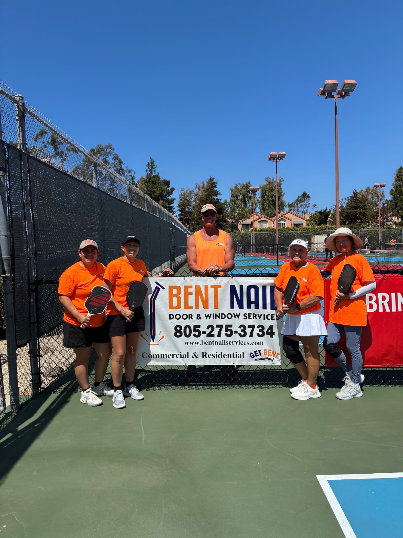 Bruce Whitton and the Bent Nail team at a local pickleball event in Oxnard