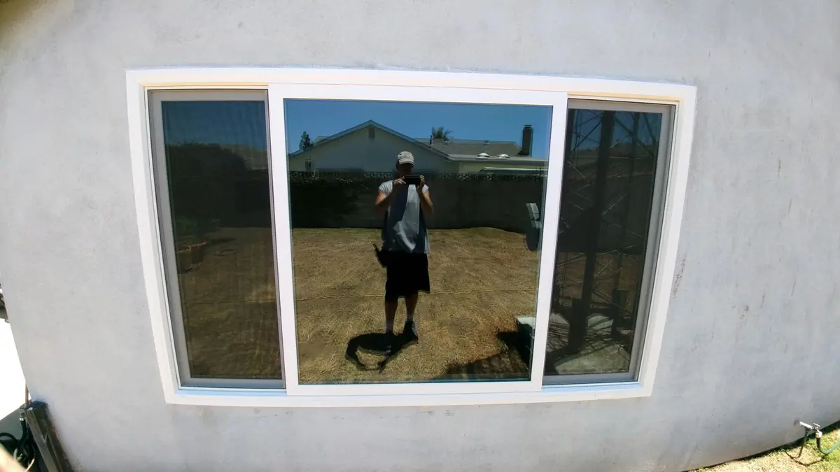 Retrofit window installation replacing an old aluminum window on a home in Oxnard, CA